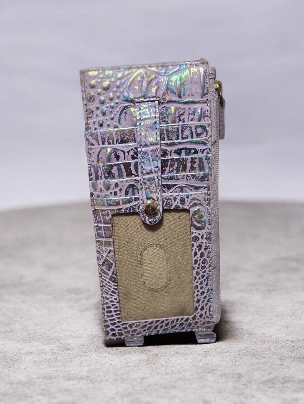 💕BRAHMIN Credit Card Wallet Violet Wonderland Melbourne Collection Genuine L 💕